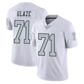 LV.Raiders #71 DJ Glaze Player White Limited Color Rush Home Game Qdoa Stitched Jerseys