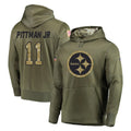 P.Steelers #11 Michael Pittman Jr. Player Olive Salute to Service Pullover Hoodie Home Game Qdoa Stitched Jerseys