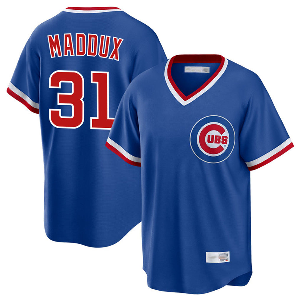 C.Cubs #31 Greg Maddux Player Royal T-shirt Cooperstown Collection Limited Qdoa Stitched Jerseys