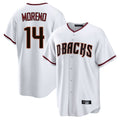 A.Diamondbacks #14 Gabriel Moreno Player White Home Game Qdoa Stitched Jerseys