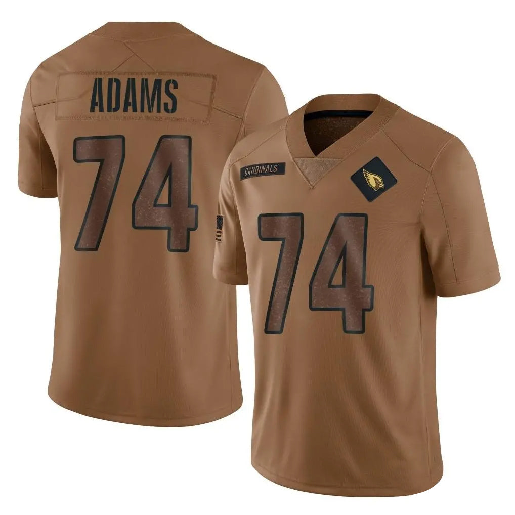 A.Cardinals #74 Isaiah Adams Player Brown Limited Salute To Service Game Qdoa Stitched Jerseys