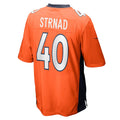 Qdoa D.Broncos #40 Justin Strnad Orange Game Jersey