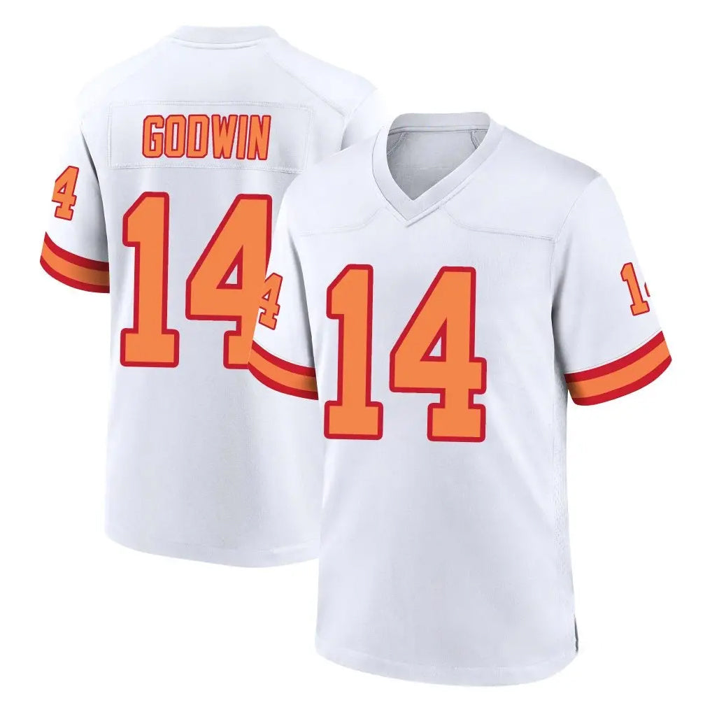 TB.Buccaneers #14 Chris Godwin Jr. Player White '76 Home Game Qdoa Stitched Jerseys