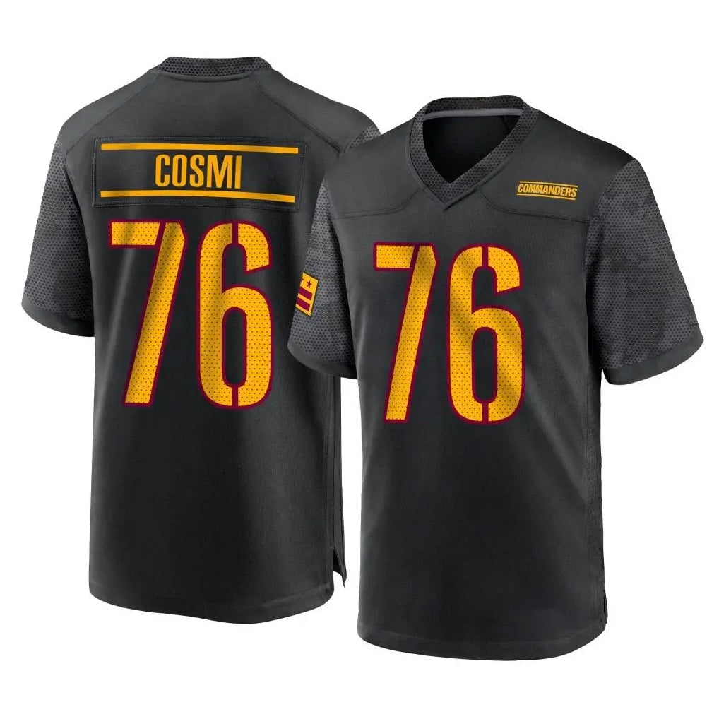 W.Commanders #76 Sam Cosmi Player Black Home Game Qdoa Stitched Jerseys