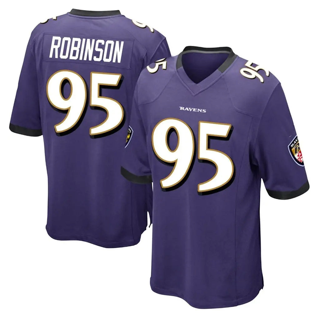 B.Ravens #95 Tavius Robinson Player Purple Color Rush Home Game Qdoa Stitched Jerseys