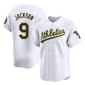 Athletics #9 Reggie Jackson Player White Limited Home Game Qdoa Stitched Jerseys