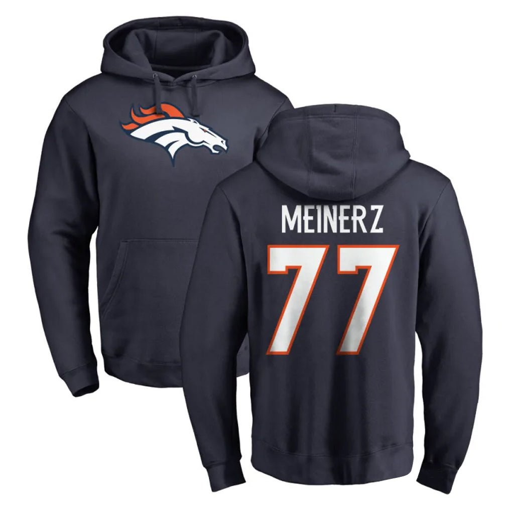 D.Broncos #77 Quinn Meinerz Player Navy Pullover Hoodie Limited Qdoa Stitched Jerseys