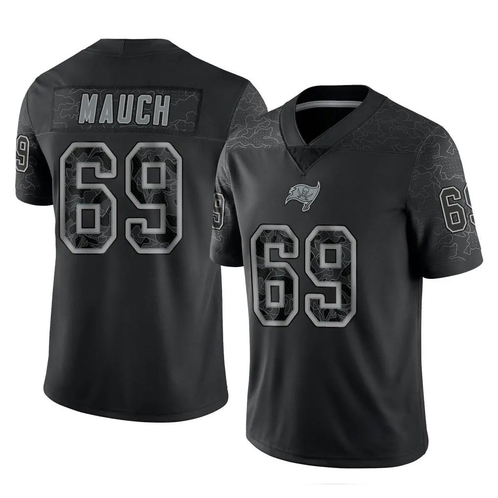 TB.Buccaneers #69 Cody Mauch Player Black Reflective Limited Home Game Qdoa Stitched Jerseys