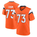 D.Broncos #73 Frank Crum Player Orange Home Game Qdoa Stitched Jerseys
