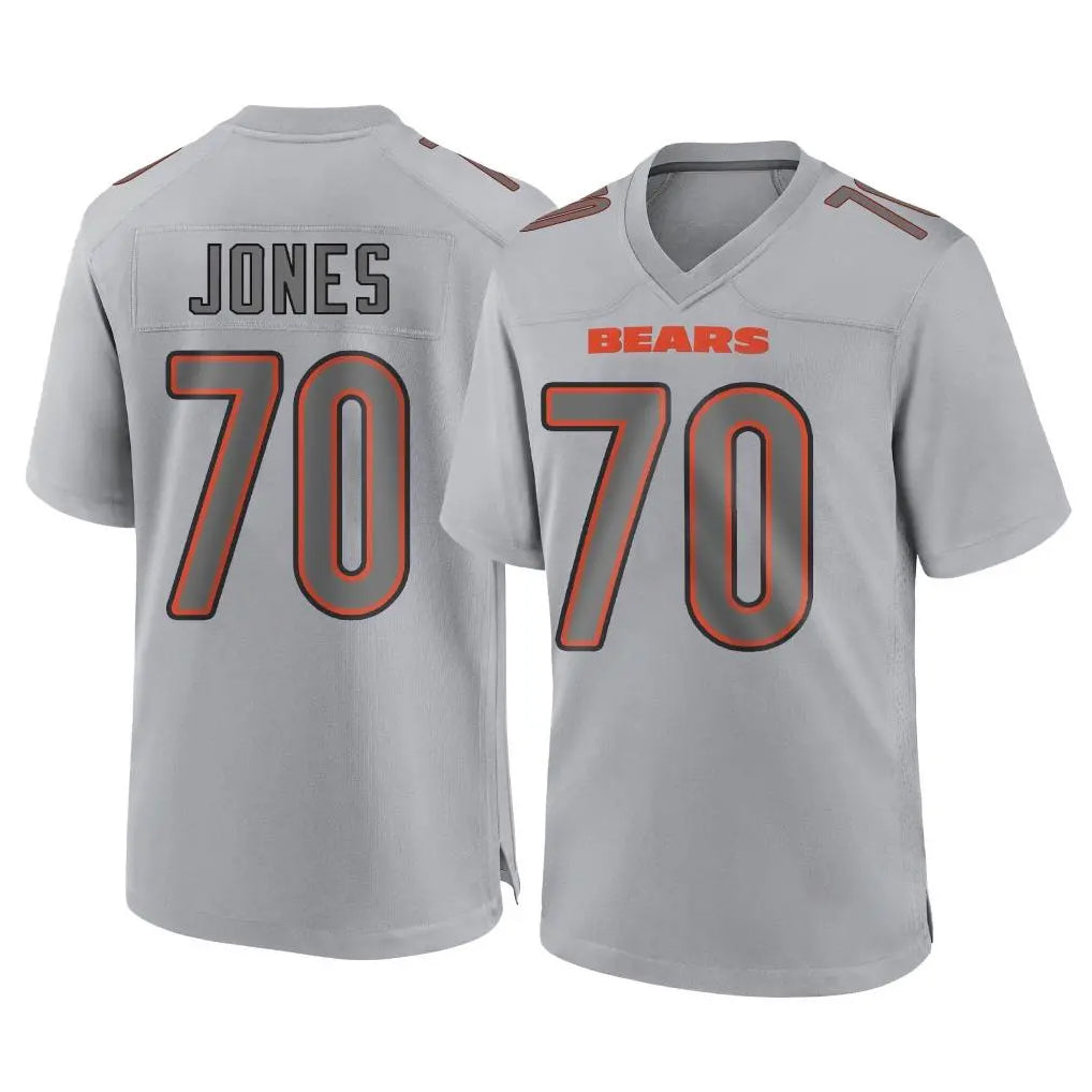 C.Bears #70 Braxton Jones Player Gray Atmosphere Fashion Game Qdoa Stitched Jerseys