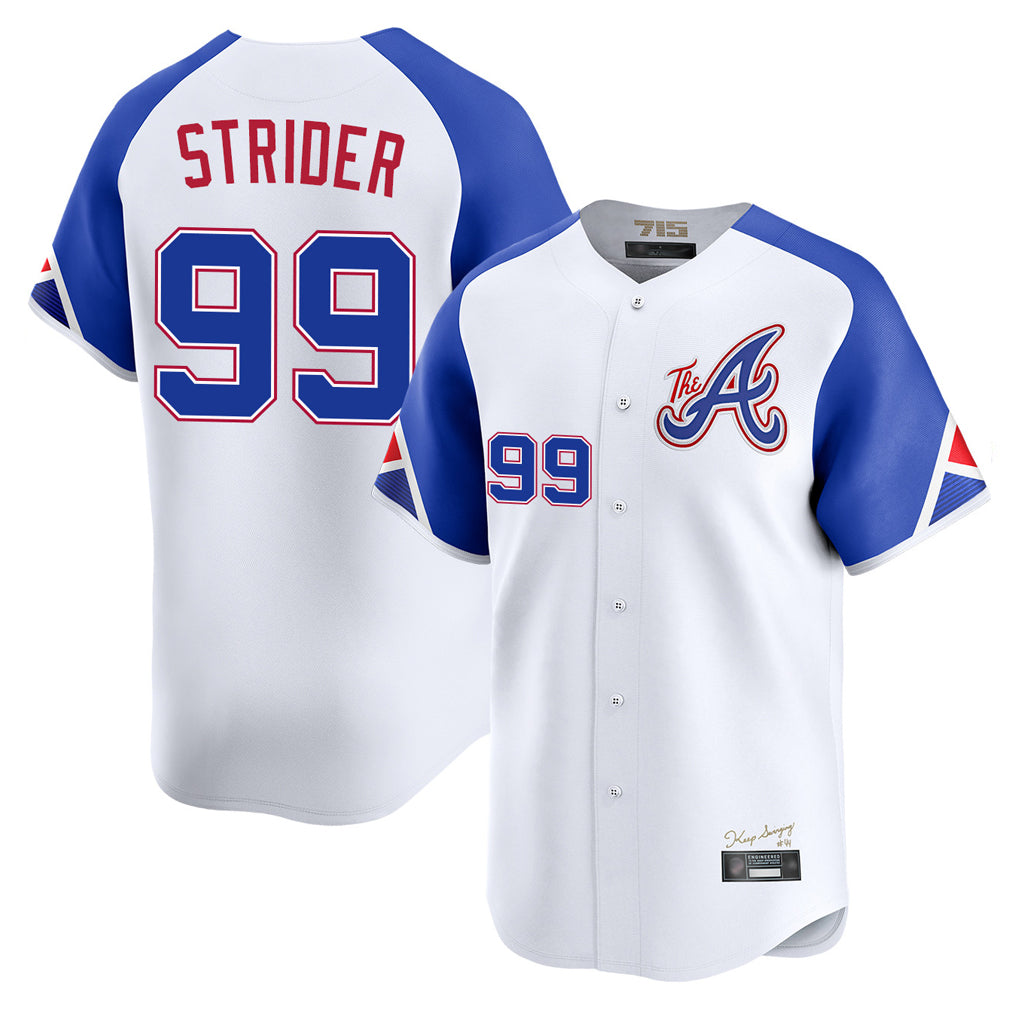 A.Braves #99 Spencer Strider Player White City Connect Limited Home Game Qdoa Stitched Jerseys