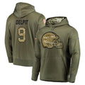 C.Browns #9 Grant Delpit Player Olive Salute to Service Pullover Hoodies Home Game Qdoa Stitched Jerseys