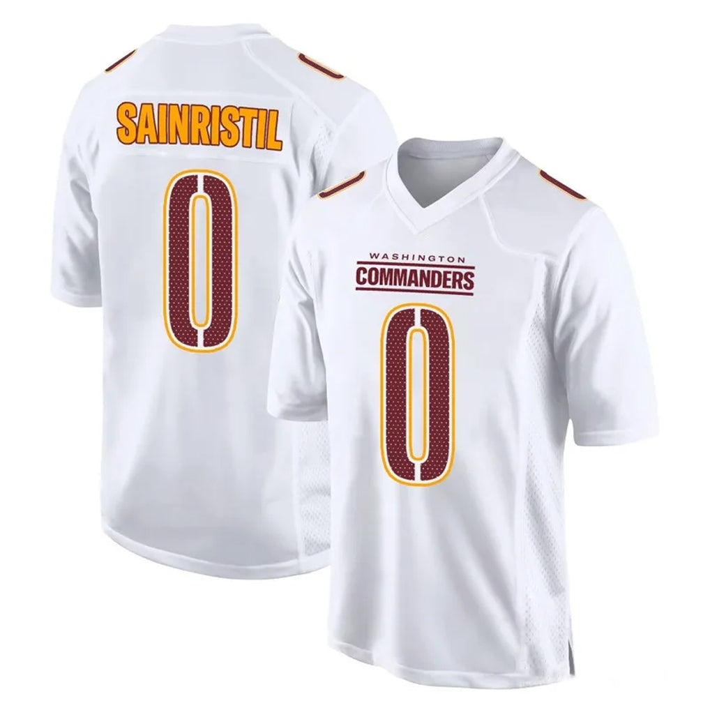 W.Commanders #0 Mike Sainristil Player White Tundra Fashion Home Game Qdoa Stitched Jerseys