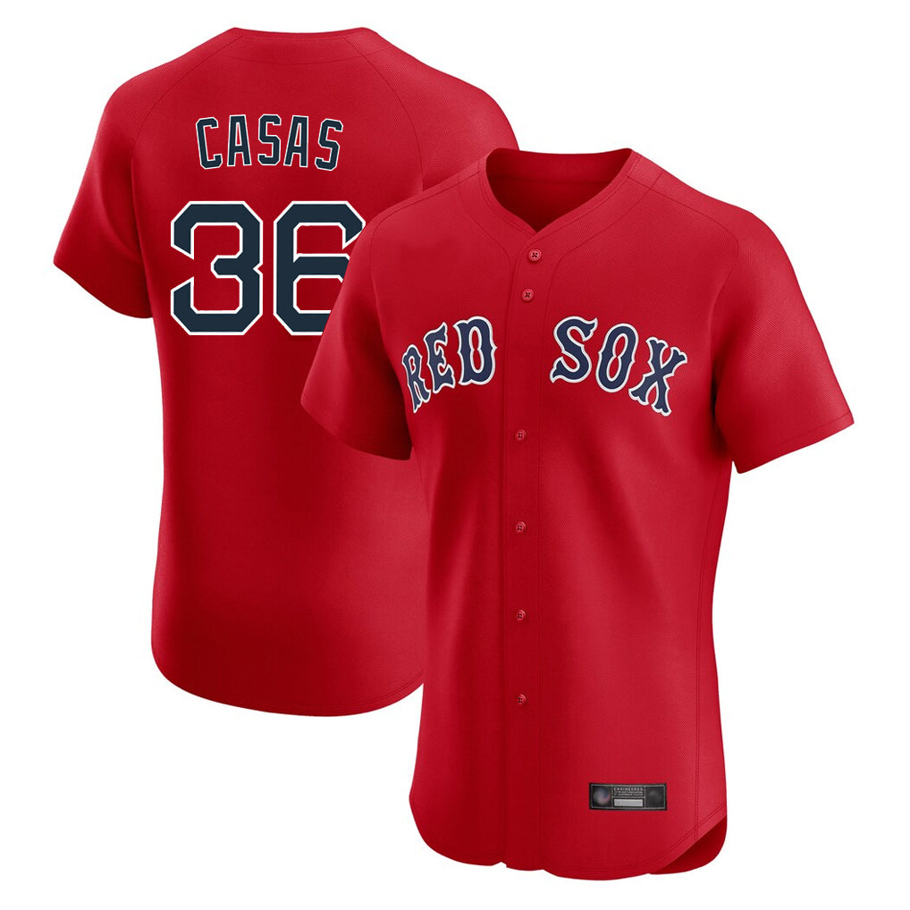 B.Red Sox #36 Triston Casas Player Red Limited Elite Home Game Qdoa Stitched Jerseys