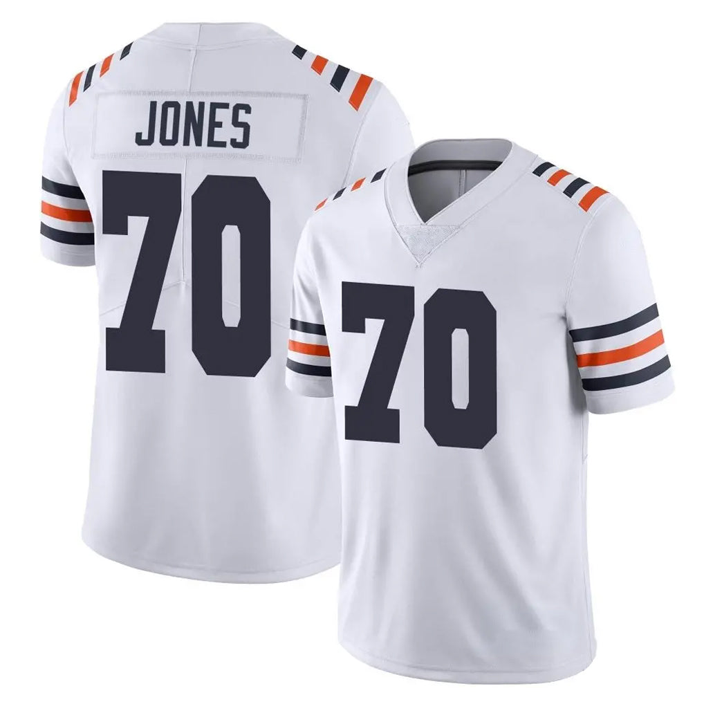 C.Bears #70 Braxton Jones Player White Classic Vapor Limited Home Game Qdoa Stitched Jerseys
