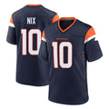 D.Broncos #10 Bo Nix Player Navy Home Game Qdoa Stitched Jerseys