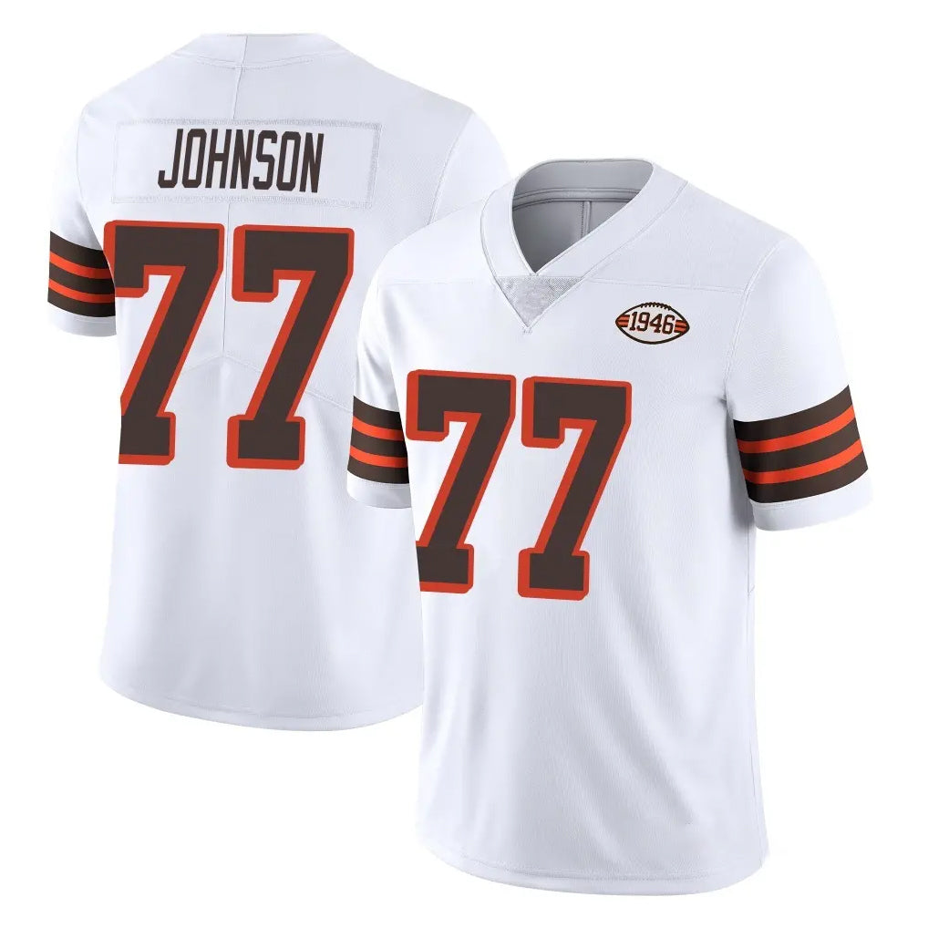 C.Browns #77 Zion Johnson Player White Limited  Vapor 1946 Collection Alternate Game Qdoa Stitched Jerseys