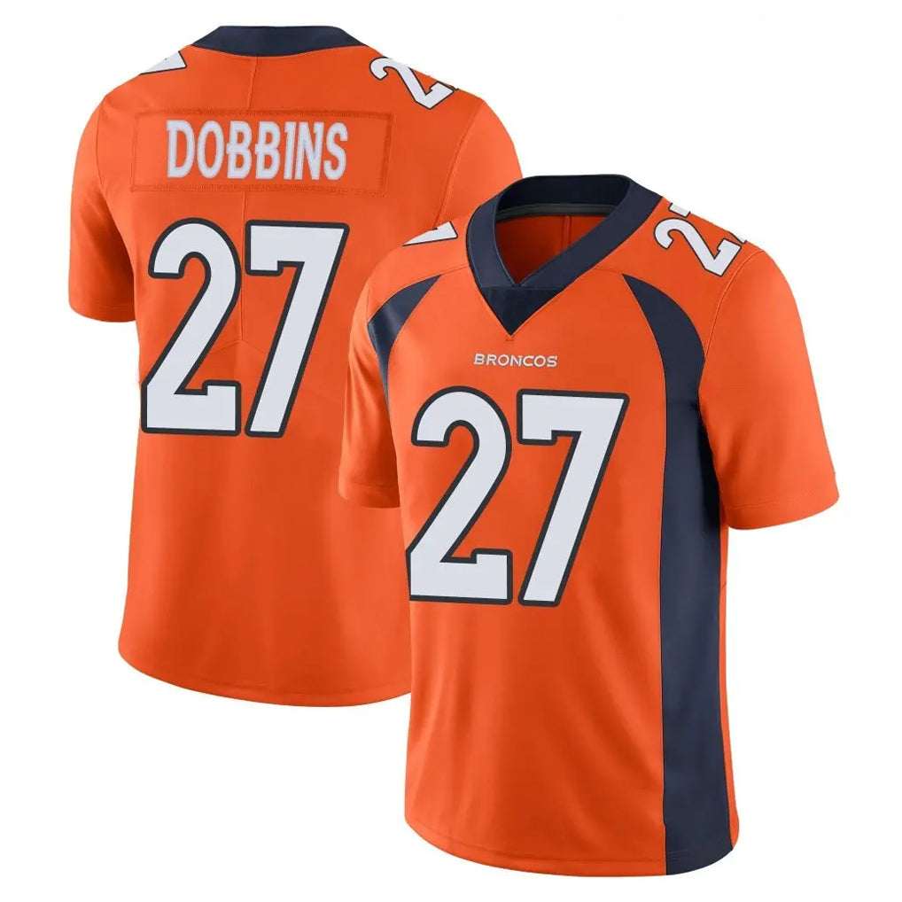 D.Broncos #27 J.K. Dobbins Player Orange Color Vapor Untouchable Limited Game Qdoa Stitched Jerseys