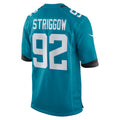 Qdoa J.Jaguars #92 Danny Striggow Teal Game Player Jersey