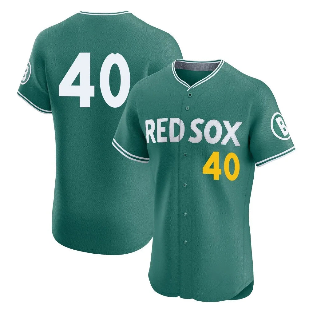 B.Red Sox #40 Willson Contreras Player Green City Connect Limited Elite Home Game Qdoa Stitched Jerseys