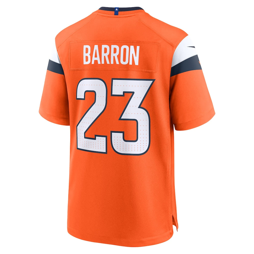 Qdoa D.Broncos #23 Jahdae Barron Orange 2025 NFL Draft First Round Pick Game Jersey