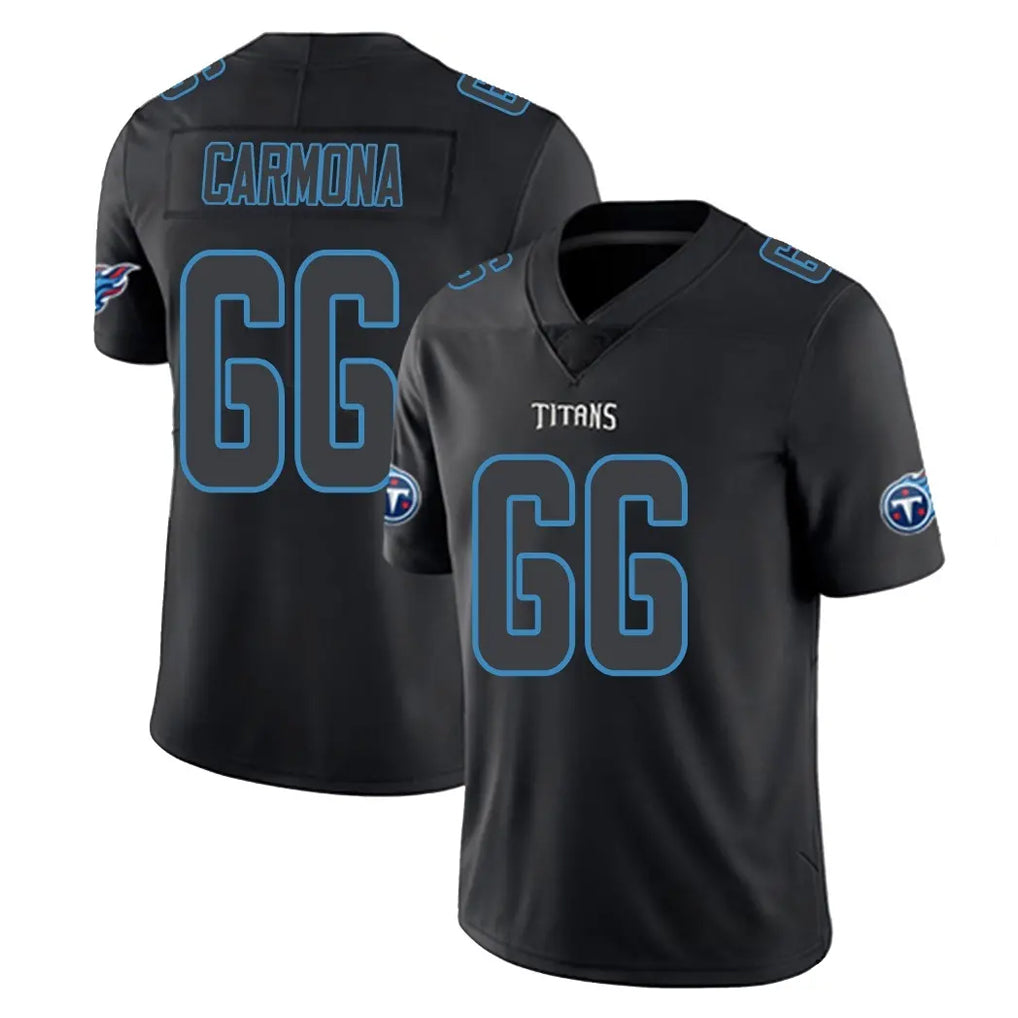 T.Titans #66 Fernando Carmona Jr. Player Black Impact Limited Home Game Qdoa Stitched Jerseys