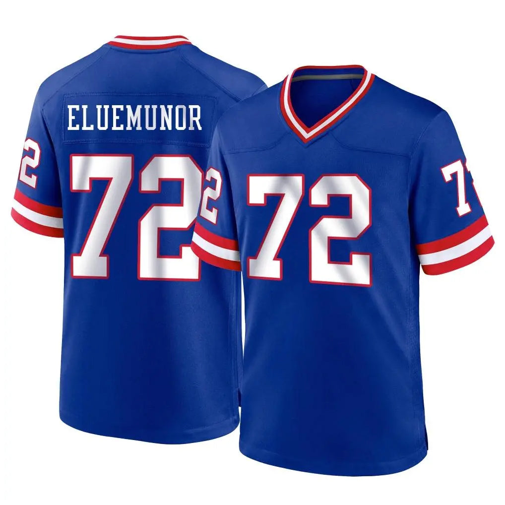 NY.Giants #72 Jermaine Eluemunor Player Royal Classic Home Game Qdoa Stitched Jerseys