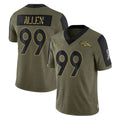 D.Broncos #99 Zach Allen Player Olive Salute To Service Limited Game Qdoa Stitched Jerseys