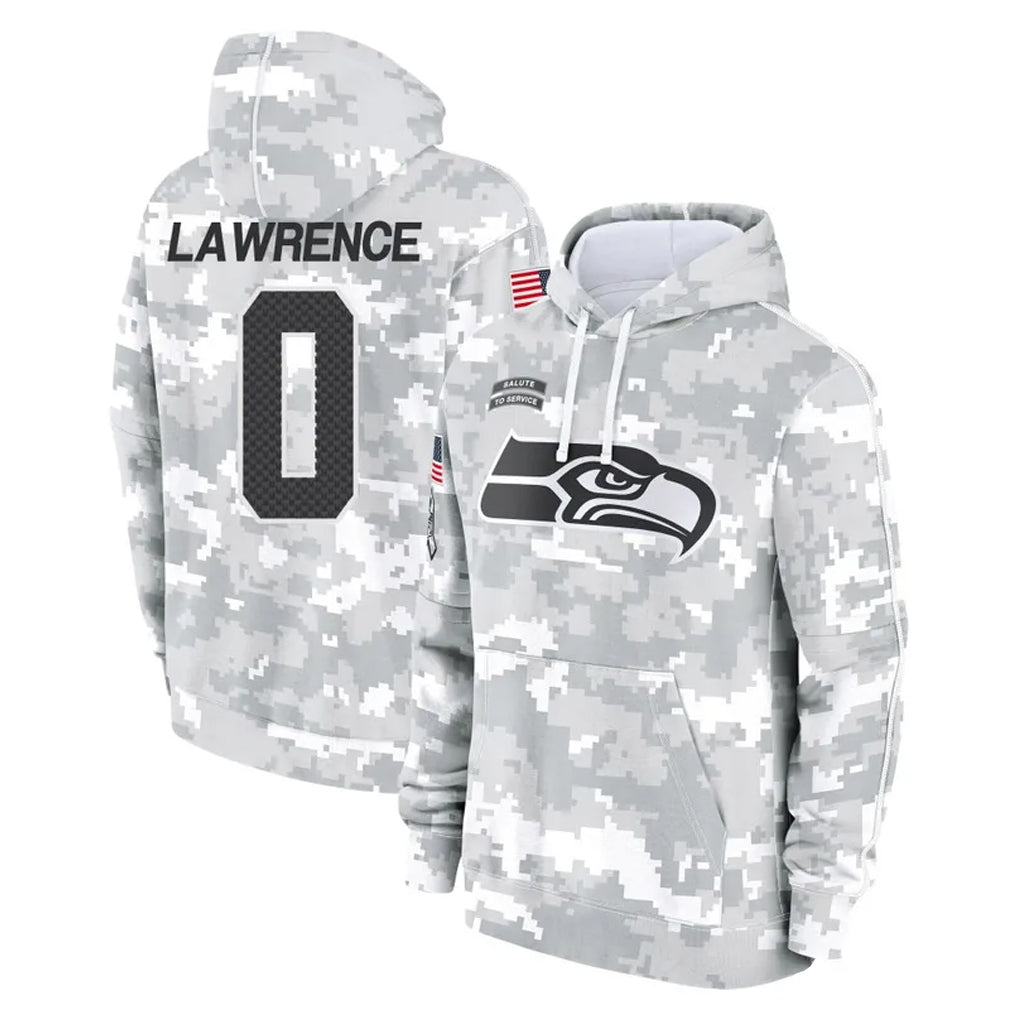 S.Seahawks #0 DeMarcus Lawrence Player Arctic Camo Limited Salute to Service Pullover Hoodies Game Qdoa Stitched Jerseys
