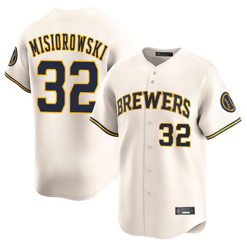 M.Brewers #32 Jacob Misiorowski Player Cream Home Limited Game Qdoa Stitched Jerseys