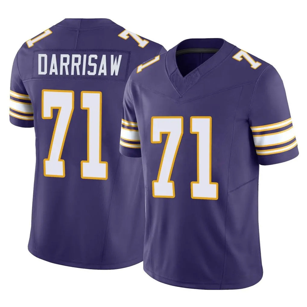 M.Vikings #71 Christian Darrisaw Player Purple Limited Classic Vapor F.U.S.E. Home Game Qdoa Stitched Jerseys
