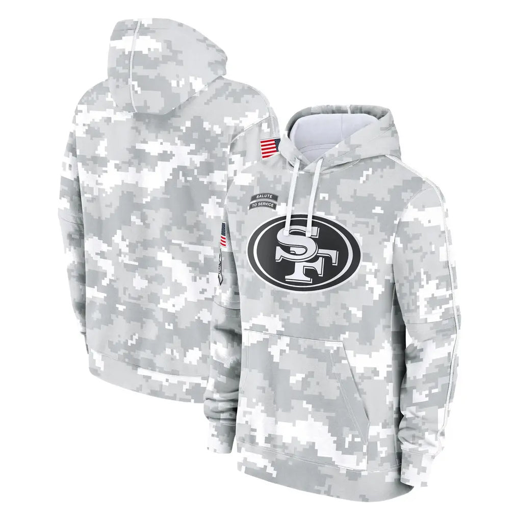SF.49ers ## 49ers Blank Player Arctic Camo Limited Salute to Service Pullover Hoodies Game Qdoa Stitched Jerseys