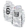 NY.Giants #6 Jaxson Dart Player Arctic Camo Salute to Service Pullover Hoodies Limited Game Qdoa Stitched Jerseys