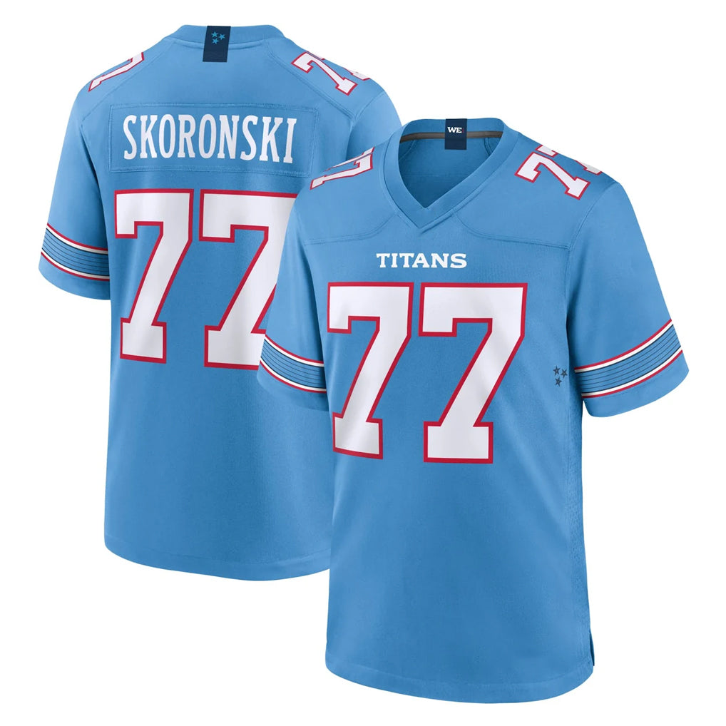 T.Titans #77 Peter Skoronski Player Light Blue 2026 Game Home Qdoa Stitched Jerseys