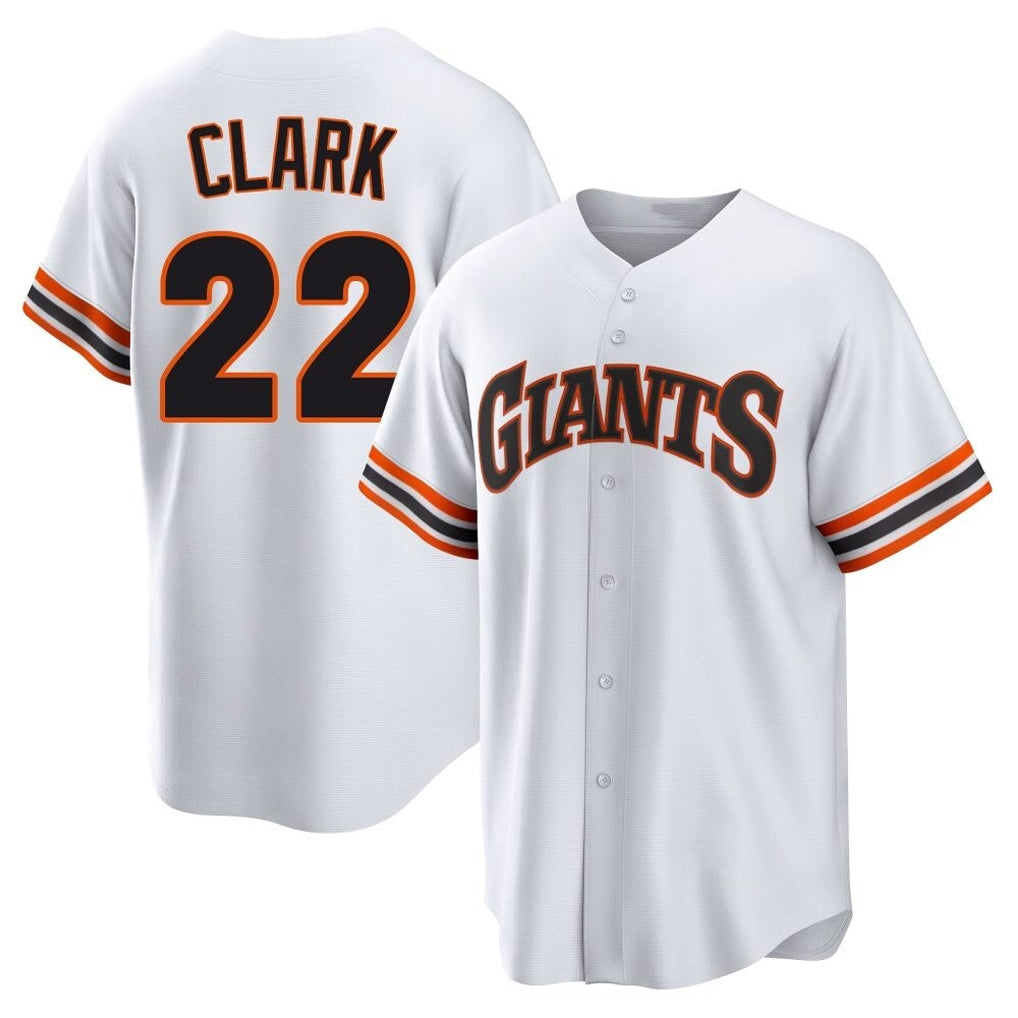 SF.Giants #22 Will Clark Player White Home Game Qdoa Stitched Jerseys