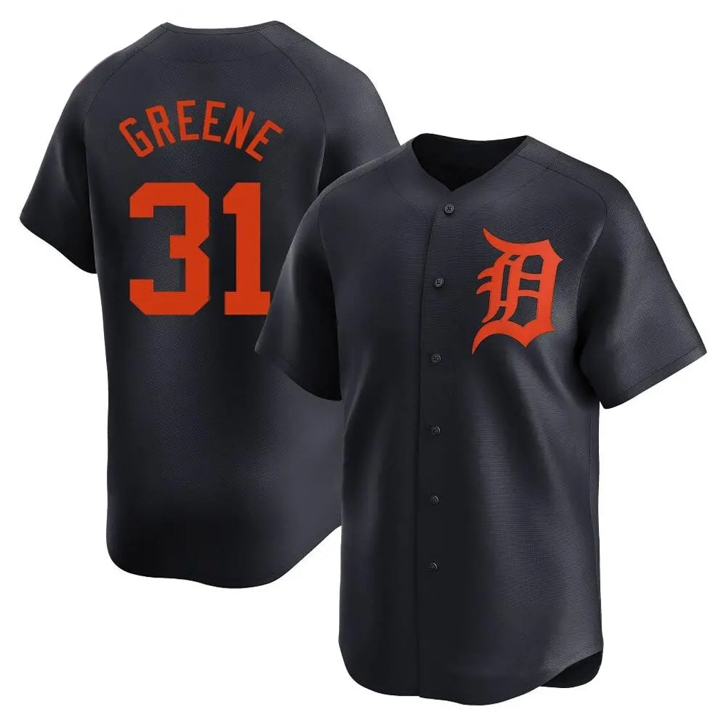D.Tigers #31 Riley Greene Player Navy Home Limited Qdoa Stitched Jerseys