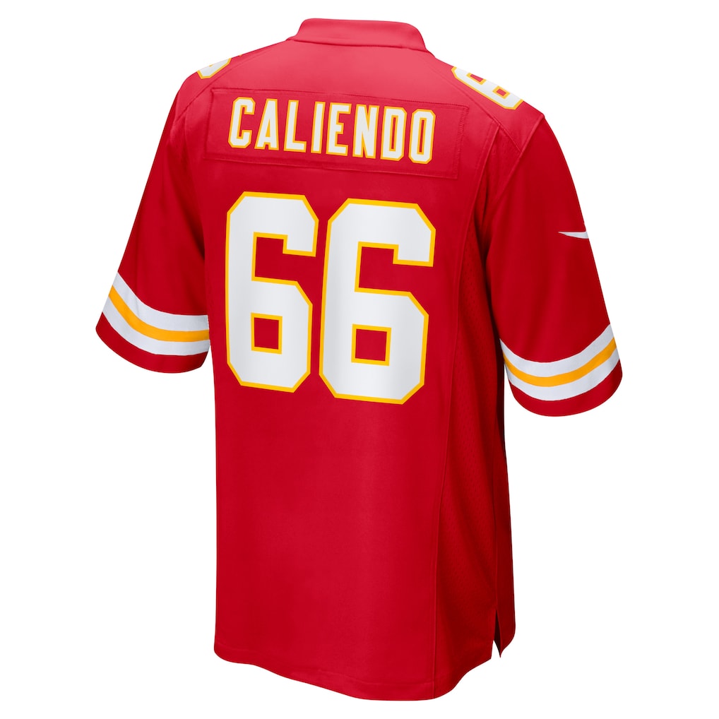 Qdoa KC.Chiefs #66 Mike Caliendo Red Game Player Jersey