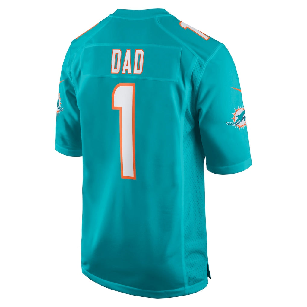 Qdoa M.Dolphins #1 Dad Aqua Game Jersey