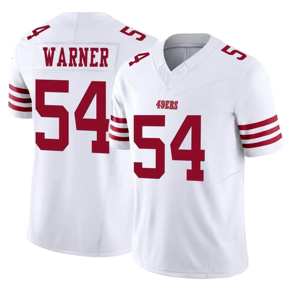 SF.49ers #54 Fred Warner Player White Limited Vapor F.U.S.E. Home Game Qdoa Stitched Jerseys