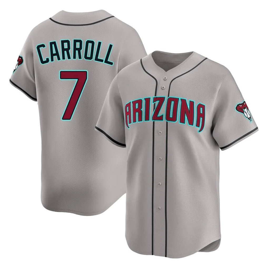A.Diamondbacks #7 Corbin Carroll Player Gray Road Limited Home Game Qdoa Stitched Jerseys