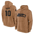 S.Seahawks #10 Cooper Kupp Player Brown Limited Salute to Service Pullover Hoodies Game Qdoa Stitched Jerseys