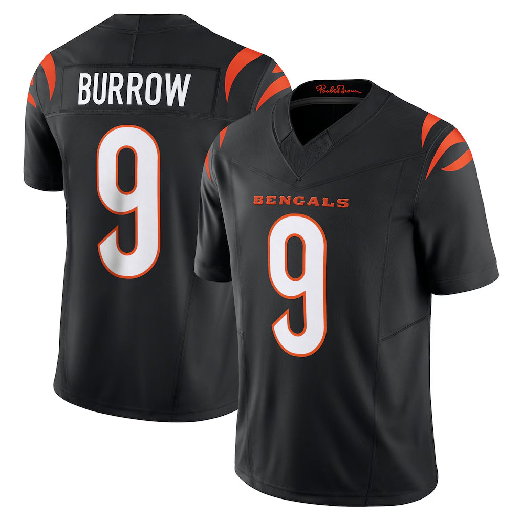 C.Bengals #9 Joe Burrow Player Black Vapor F.U.S.E. Limited Home Game Qdoa Stitched Jerseys