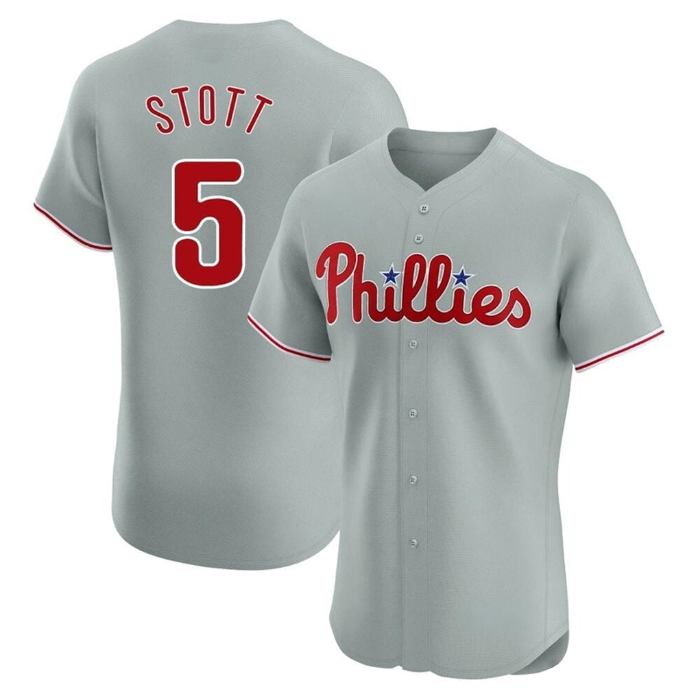 P.Phillies #5 Bryson Stott Player Gray Home Limited Elite Qdoa Stitched Jerseys