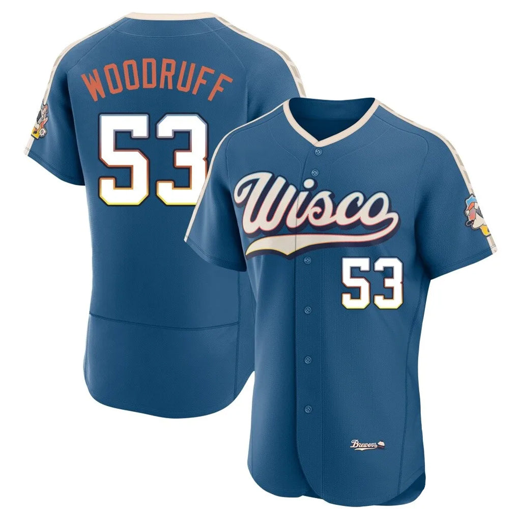 M.Brewers #53 Brandon Woodruff Player Blue 2026 City Connect Home Limited Elite Qdoa Stitched Jerseys