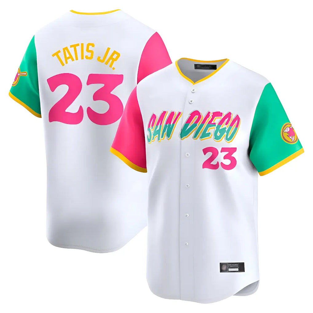 S.Diego Padres #23 Fernando Tatis Jr Player White City Connect Home Limited Qdoa Stitched Jerseys