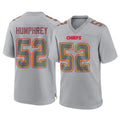 KC.Chiefs #52 Creed Humphrey Player Gray Atmosphere Fashion Game Qdoa Stitched Jerseys