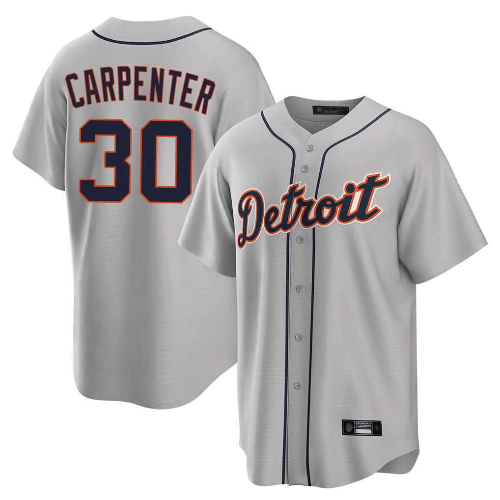 D.Tigers #30 Kerry Carpenter Player Gray Home Game Qdoa Stitched Jerseys