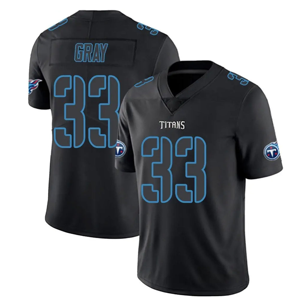 T.Titans #33 Cedric Gray Player Black Impact Limited Home Game Qdoa Stitched Jerseys