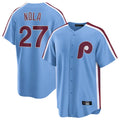 P.Phillies #27 Aaron Nola Player Light Blue Home Game Qdoa Stitched Jerseys
