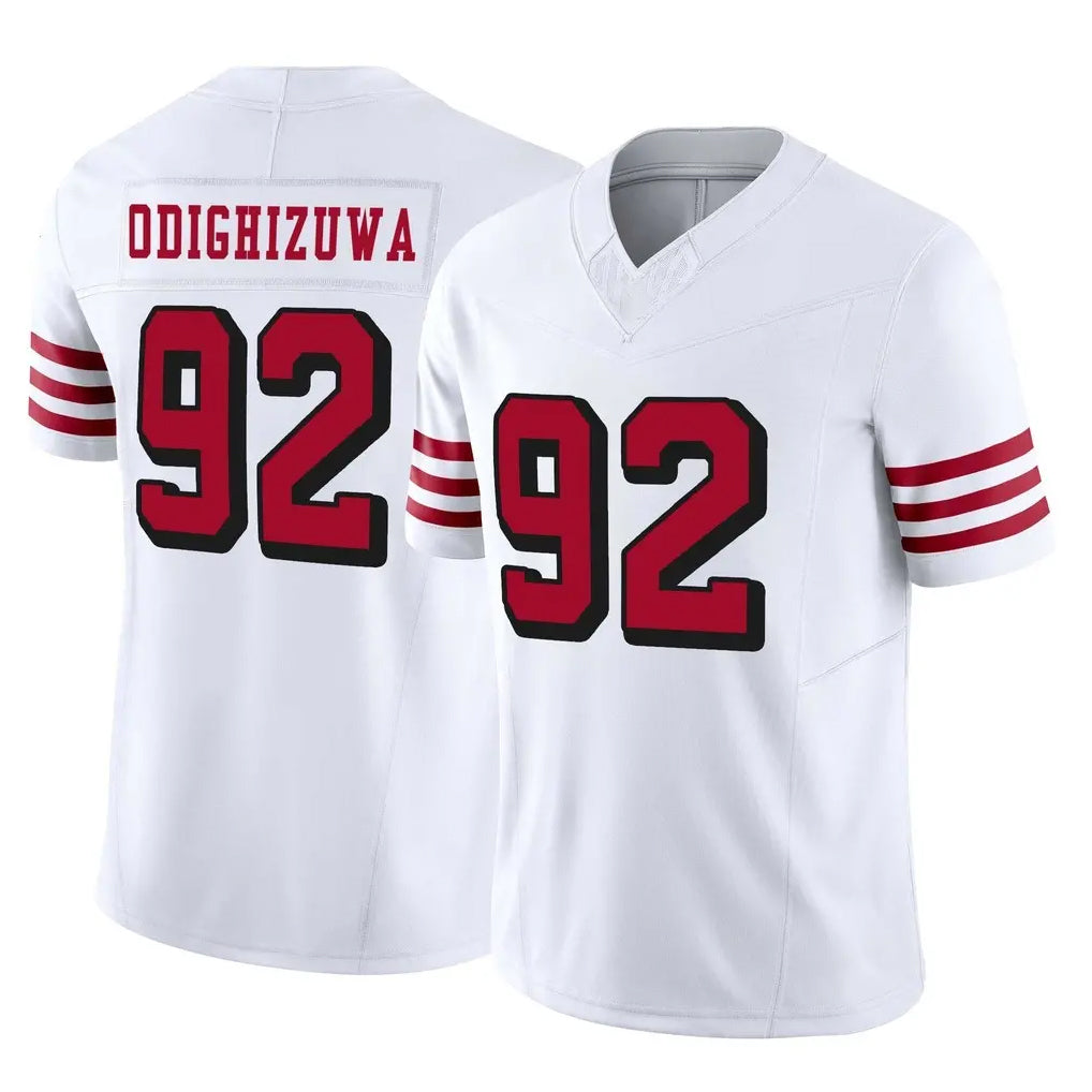 SF.49ers #92 Osa Odighizuwa Player White Limited Alternate Vapor F.U.S.E. Home Game Qdoa Stitched Jerseys